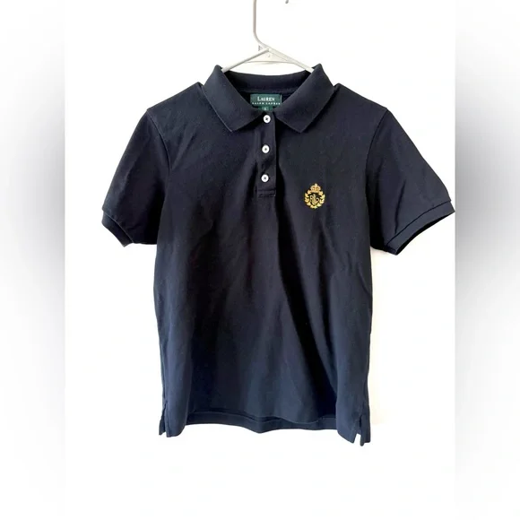 Lauren Ralph Lauren Black Polo with Gold Emblem, Men’s Small - Picture 1 of 7
